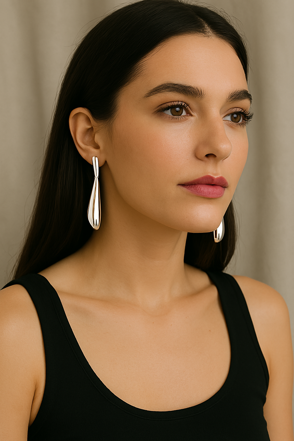 Brass Geometric Hip Hop Drop Earrings – 18K Gold Plated