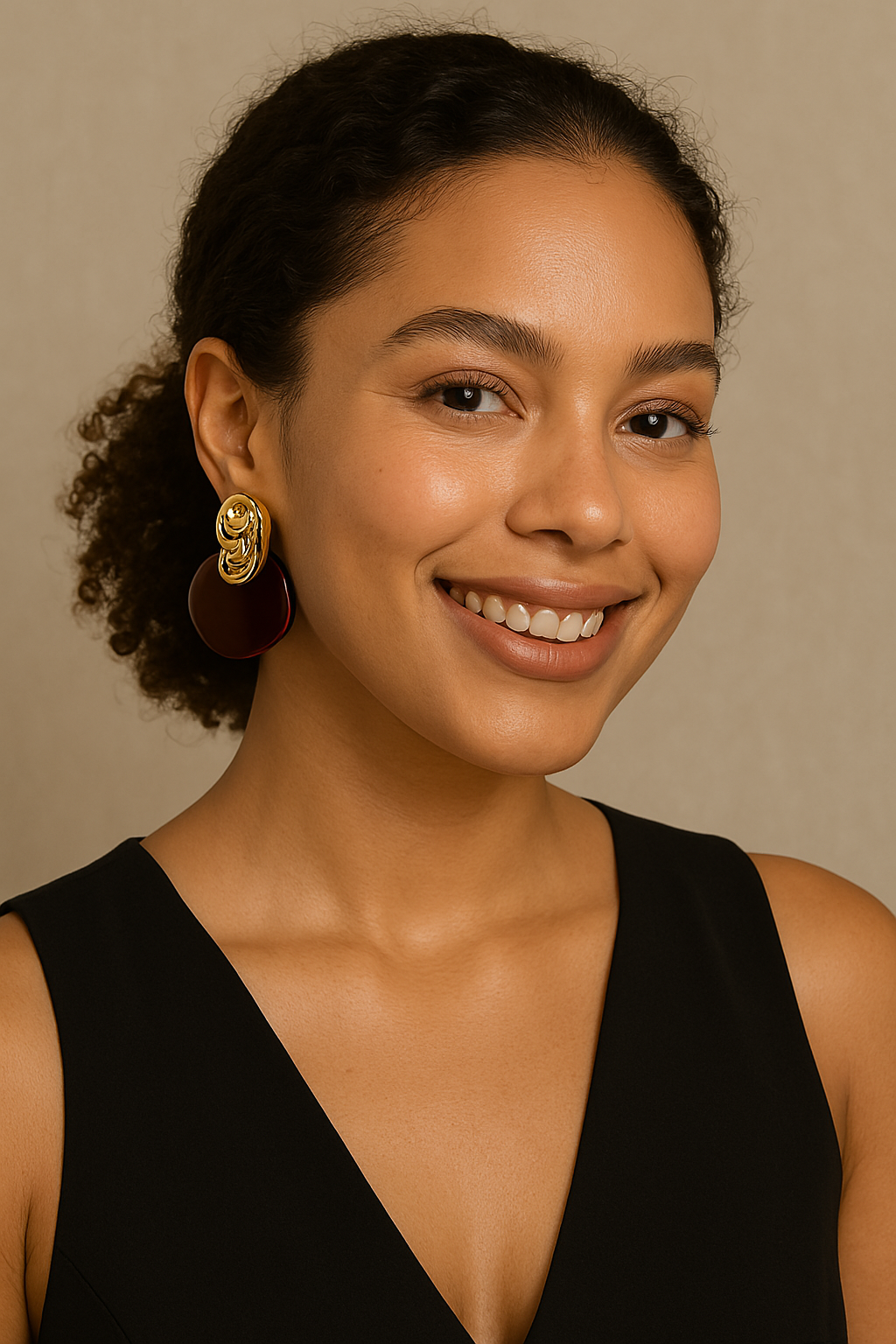 Brass Geometric Vintage Earrings