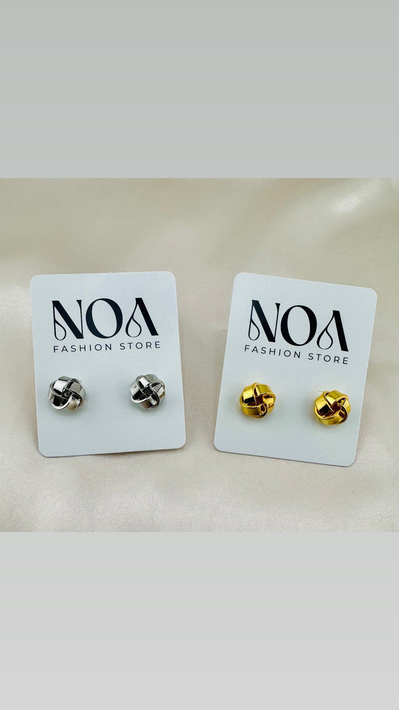 Knot Stud Earrings – Minimalist Everyday Shine in Gold or Silver | NOA