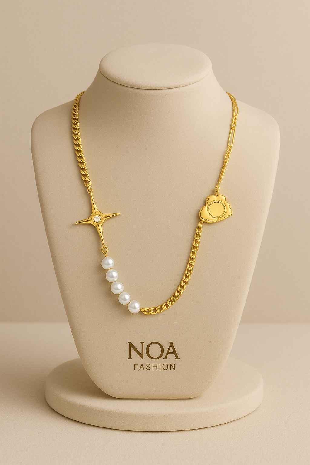 Short Necklace Pearls Stainless Steel | Imitation Pearl | 14K Gold Plated