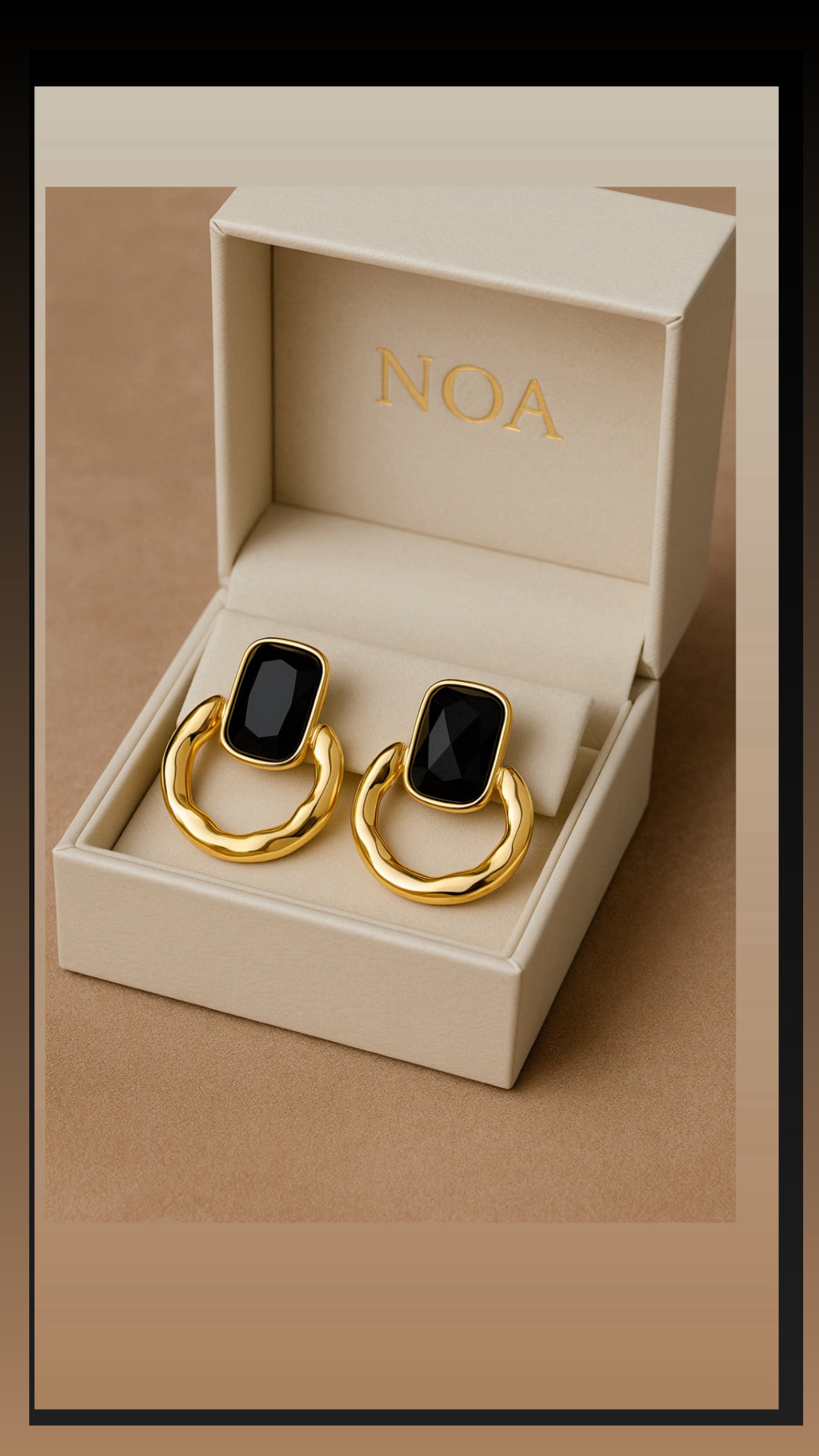 Brass Glass Stone Vintage drop earrings