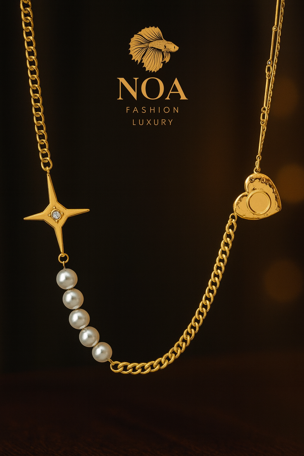 Short Necklace Pearls Stainless Steel | Imitation Pearl | 14K Gold Plated