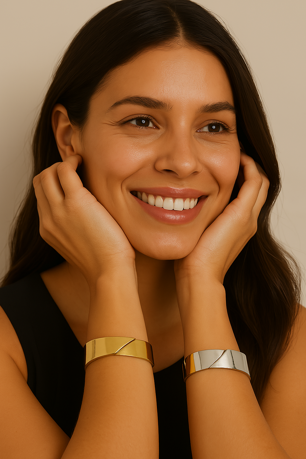 18K Gold Plated Geometric Trend Cuff Bangle
