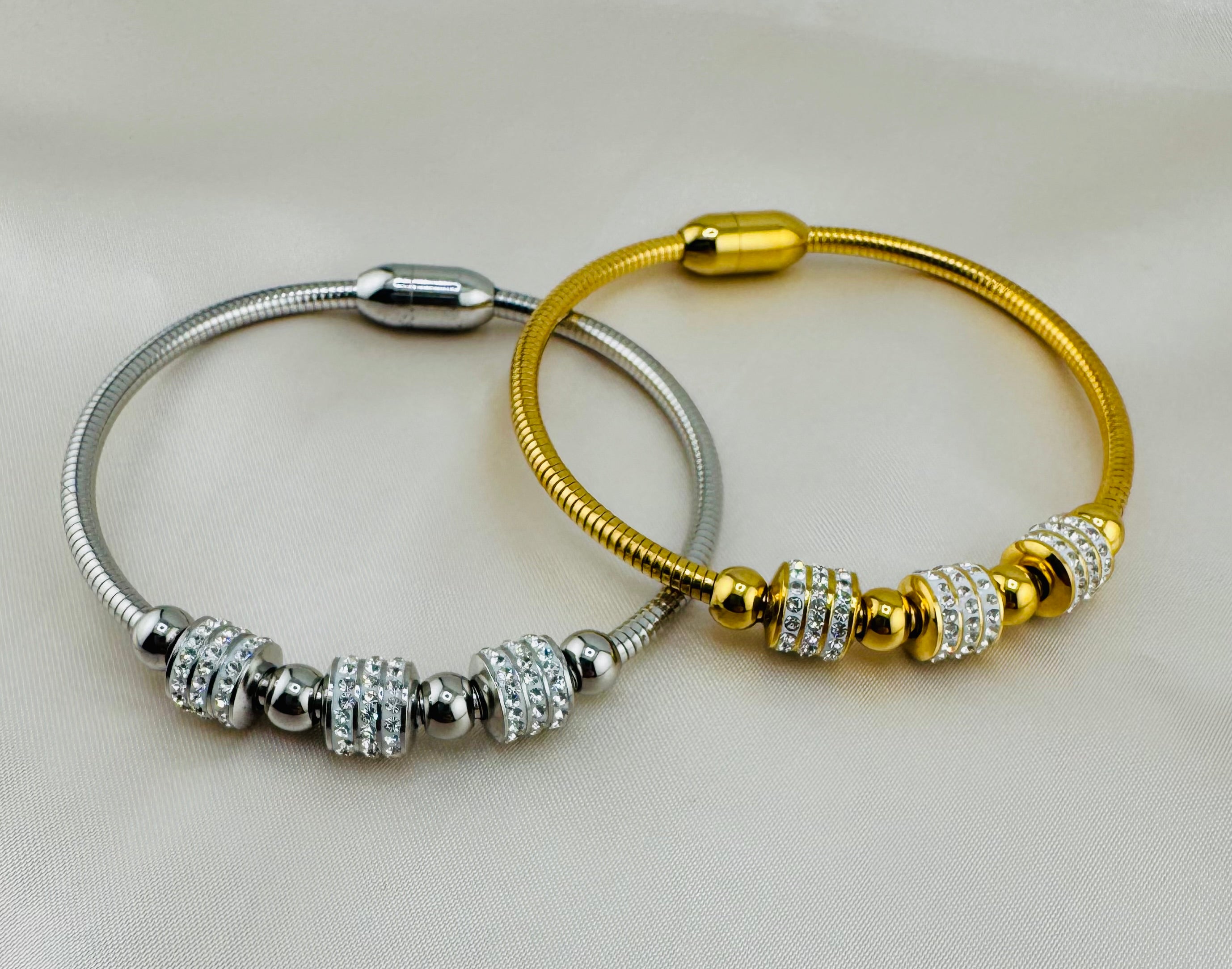 Luxe Sparkle Bangle – Trendy Cubic Zirconia Band in Silver or Gold | NOA