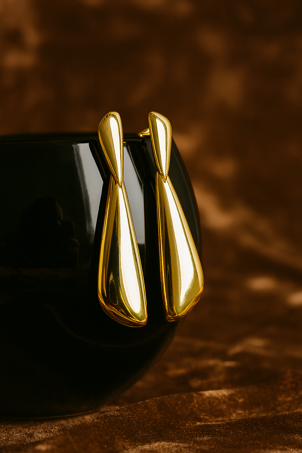 Brass Geometric Hip Hop Drop Earrings – 18K Gold Plated