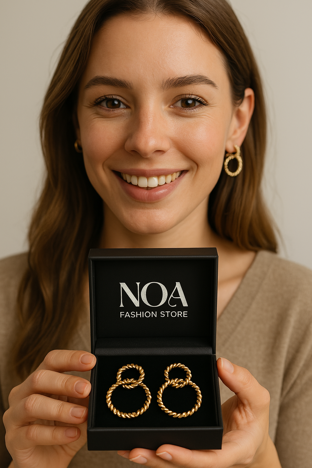 14K Gold-Plated Stainless Steel Hollow Geometric Drop Earrings
