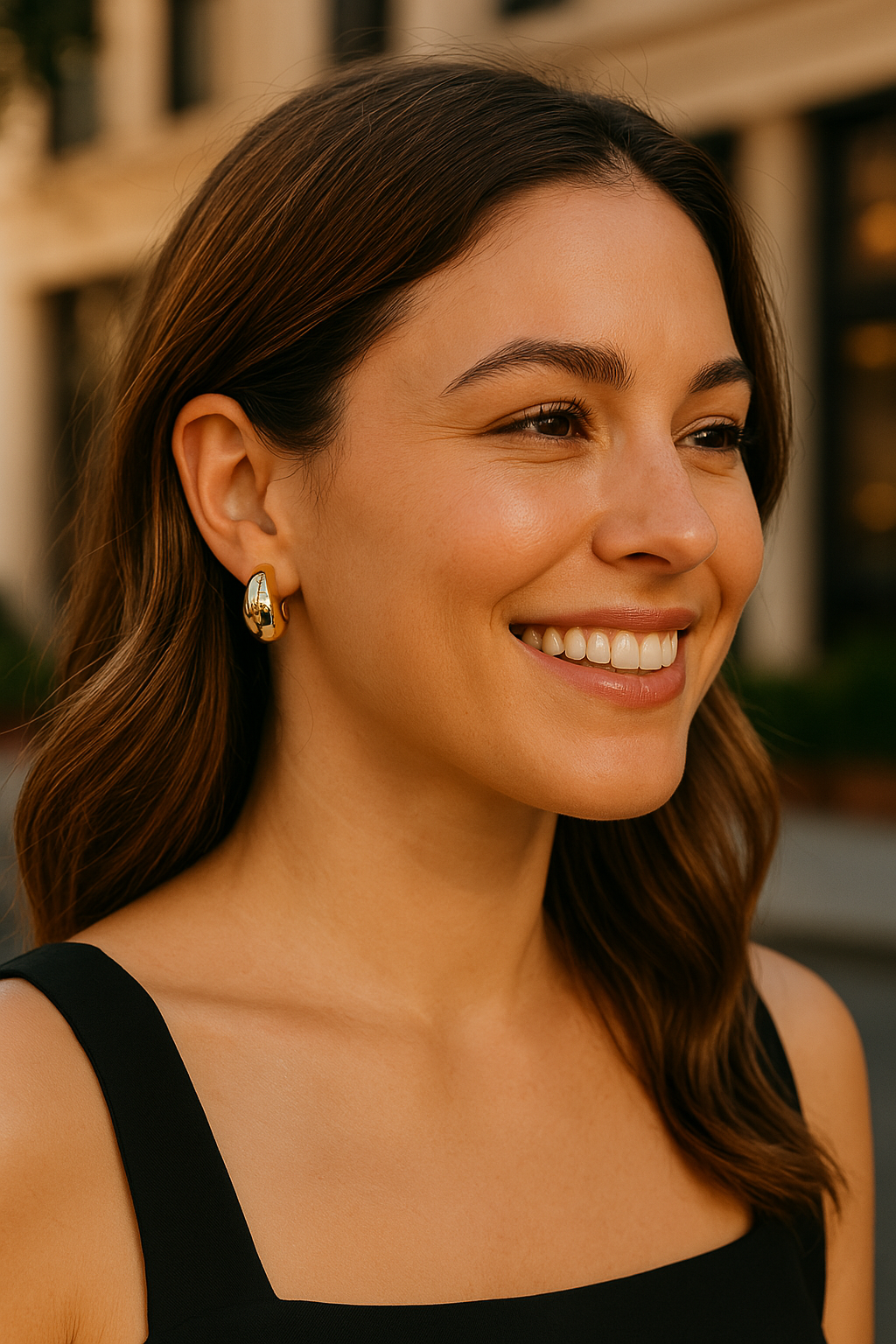 Golden or Silver Drop Studs – Minimalist Water-Inspired Earrings | NOA