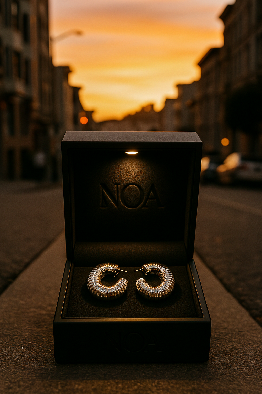 Geo Chic Studs – Bold Titanium Steel Earrings in Gold or Silver | NOA