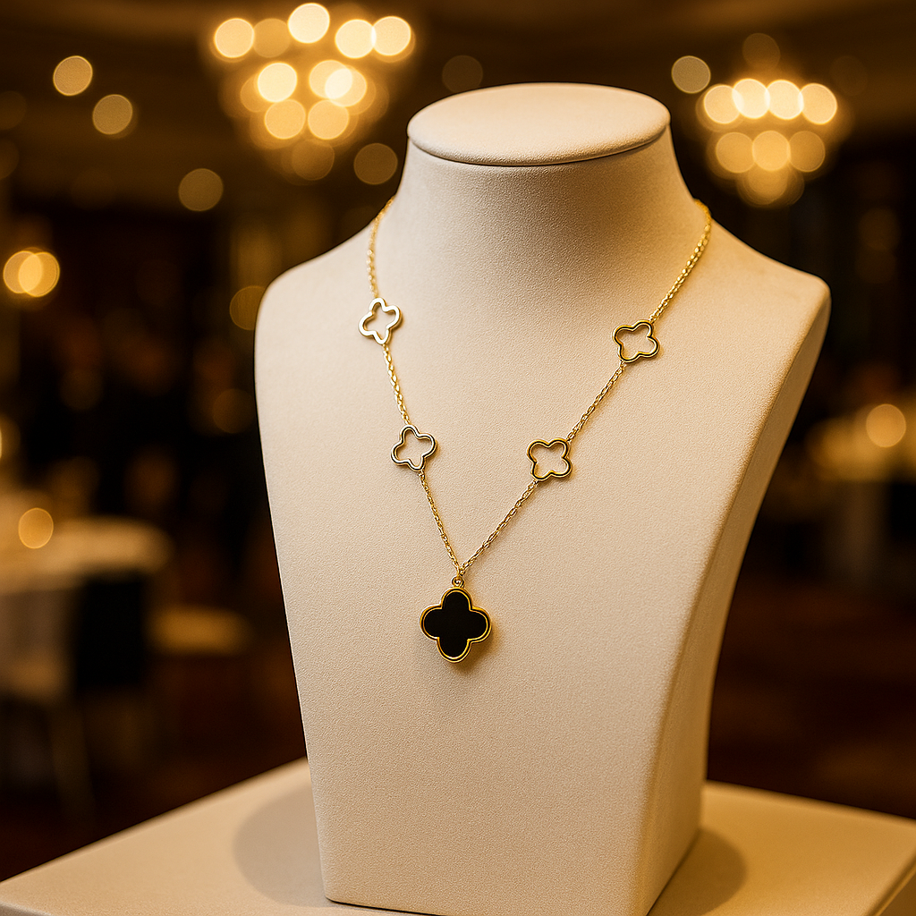 Clover Charm Necklace – 14K Gold Plated Minimalist Elegance