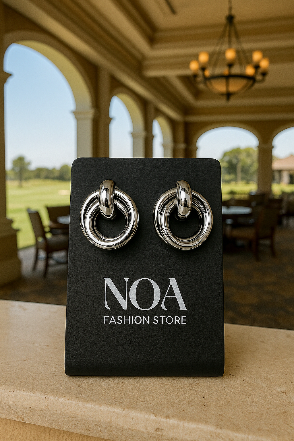 NOA's Titanium Steel Geometric Trend Stud Earrings