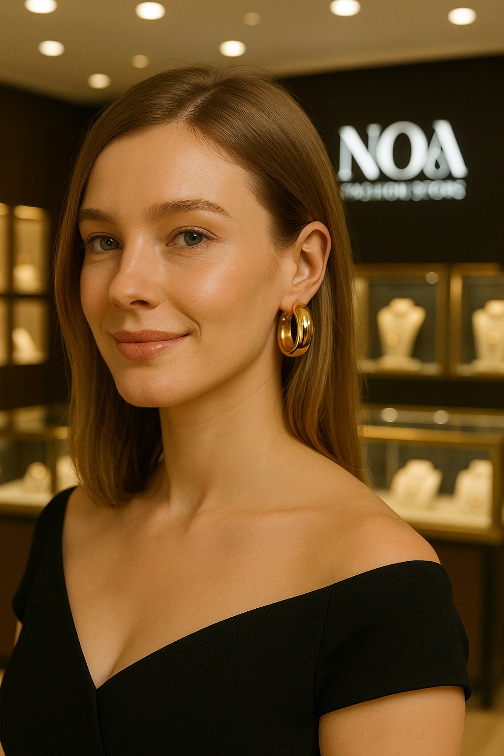 Titanium Steel Round Minimalist Hoop Earrings – 18K Gold Plated