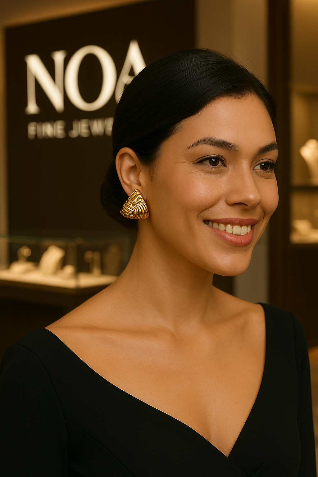 Open Sky Hip Hop Stainless Steel Studs - 18K Gold Plated