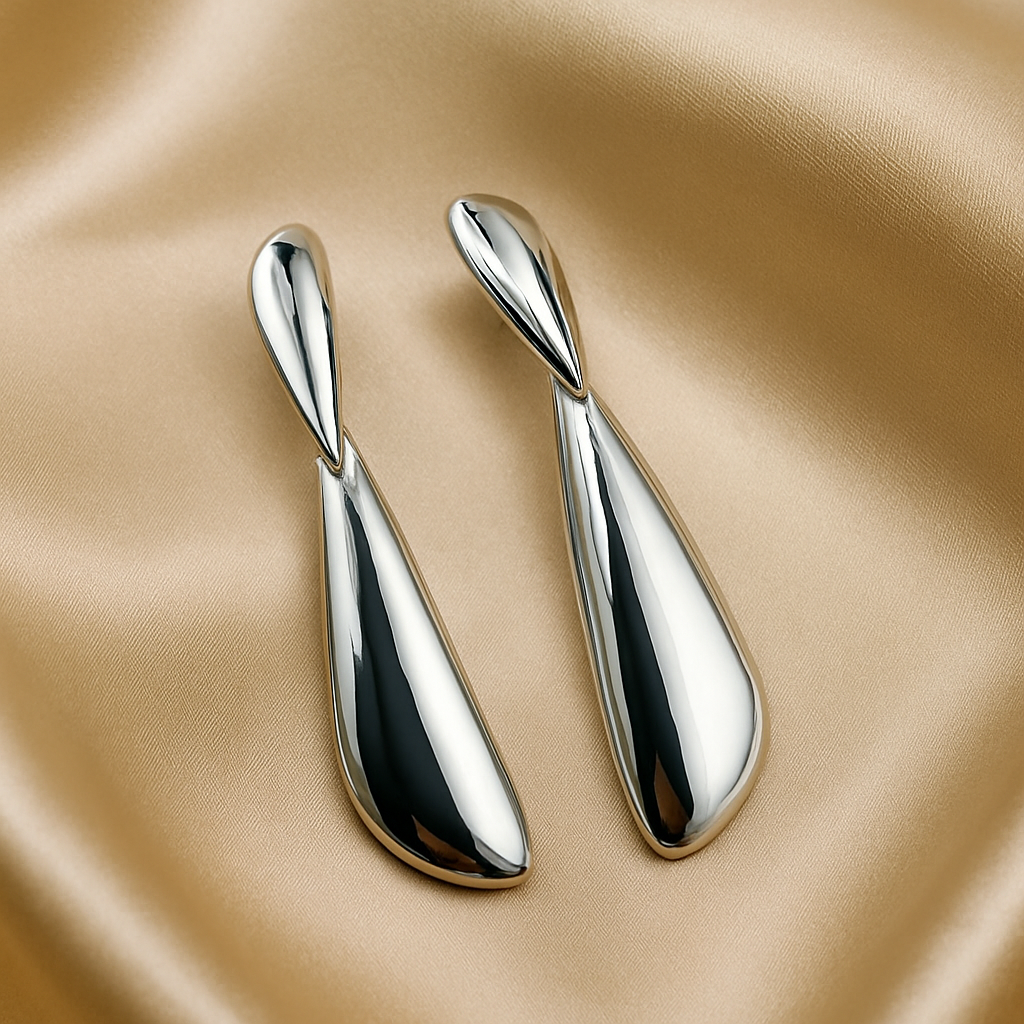 Brass Geometric Hip Hop Drop Earrings – 18K Gold Plated