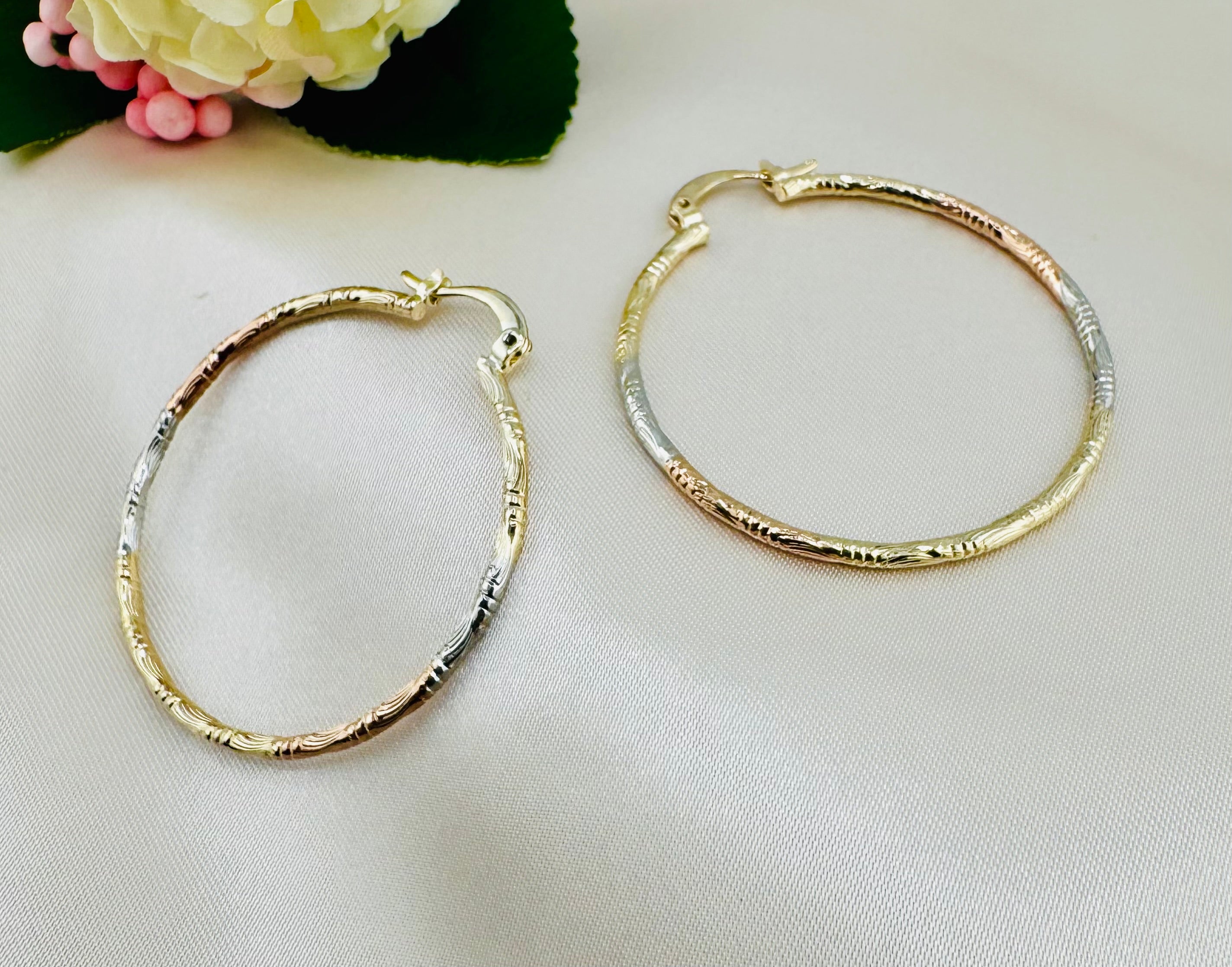NOA's Brass Round Minimalist Hoop Earrings – 14K Gold Plated Elegance