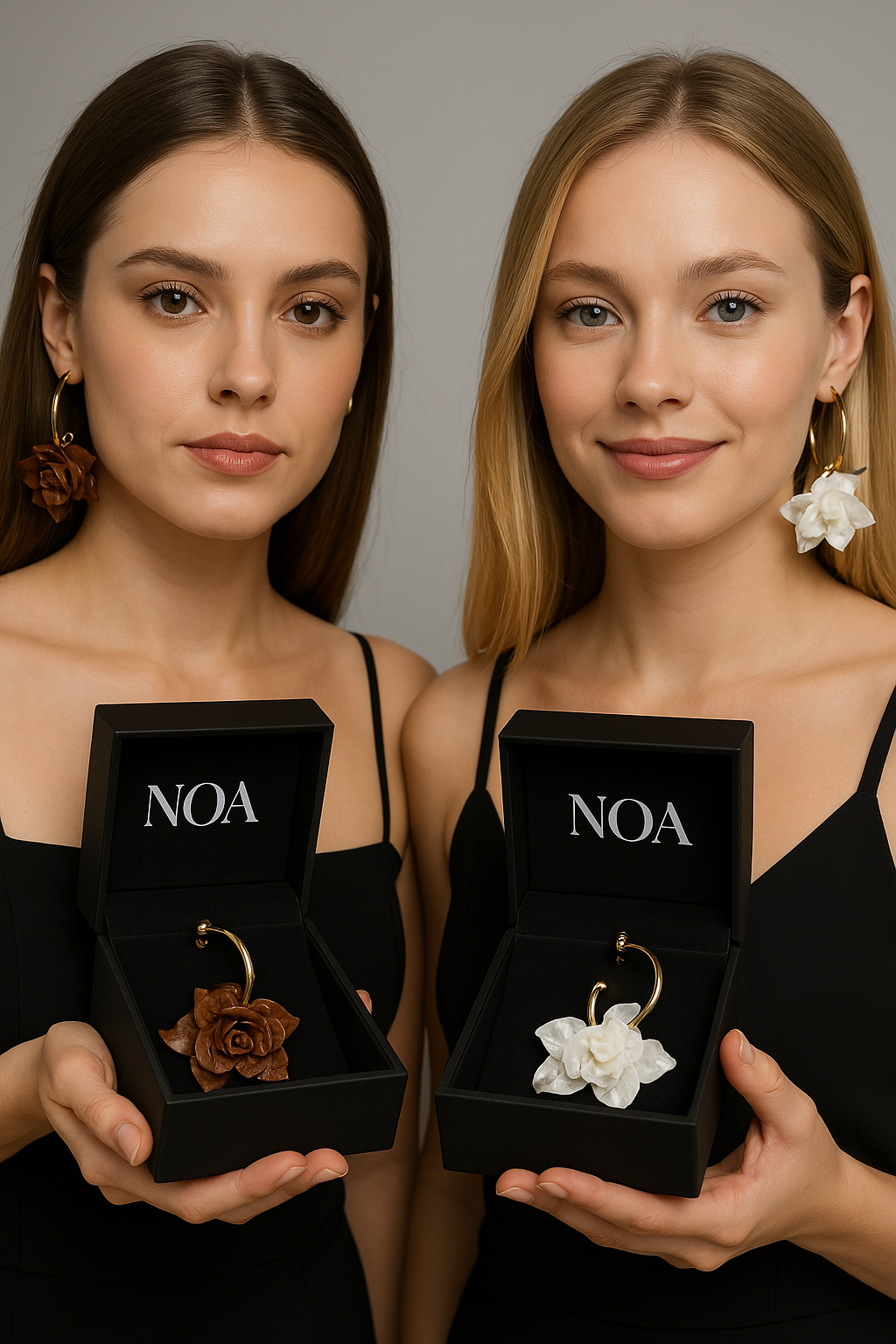 Brass Acrylic Flower Hip Hop Hook Earrings – 14K Gold Plated