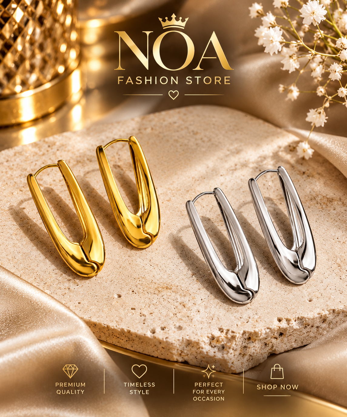 Aretes colgantes esculpidos - Dorado o plateado