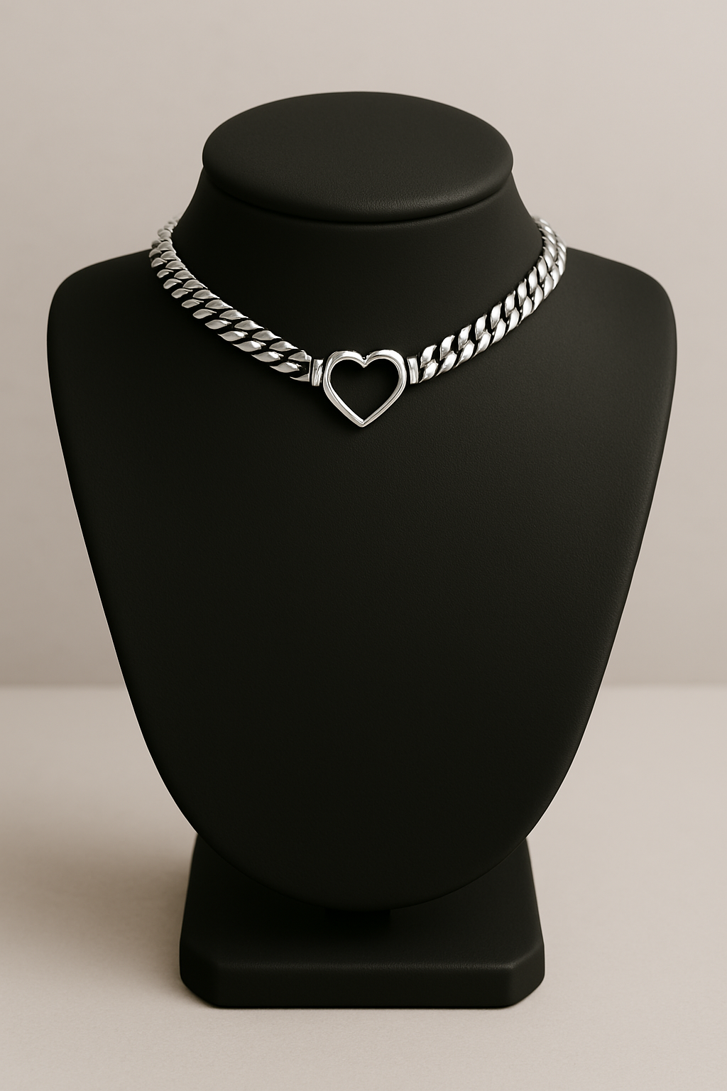 Stainless Steel Heart Minimalist Snake Bone Chain Necklace