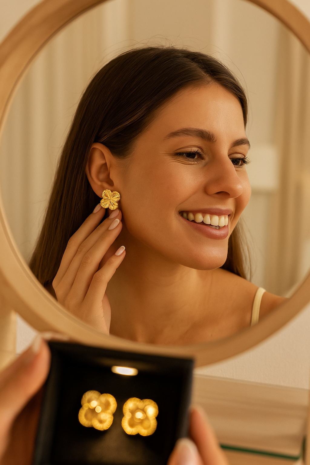 Petal Glow Earrings – Feminine Floral Studs in Gold or Silver | NOA