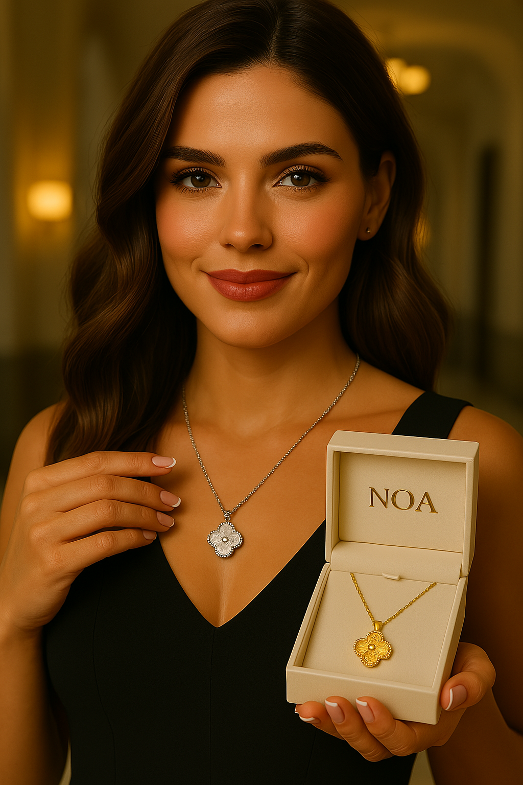 Eternal Bloom Bracelet – Delicate Flower in Titanium Steel & 18K Gold | NOA