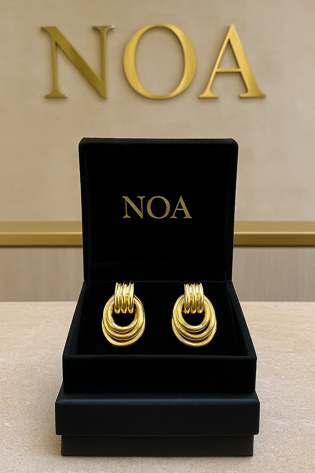 Modern Luxe Earrings – 14K Gold-Plated Stainless Steel Elegance | NOA