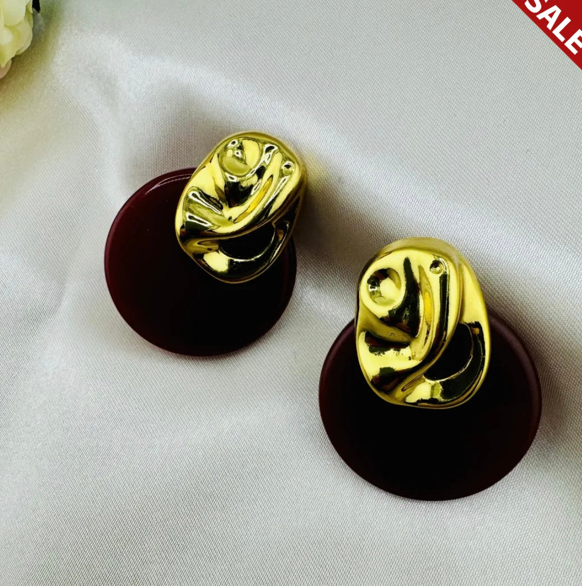 Brass Geometric Vintage Earrings