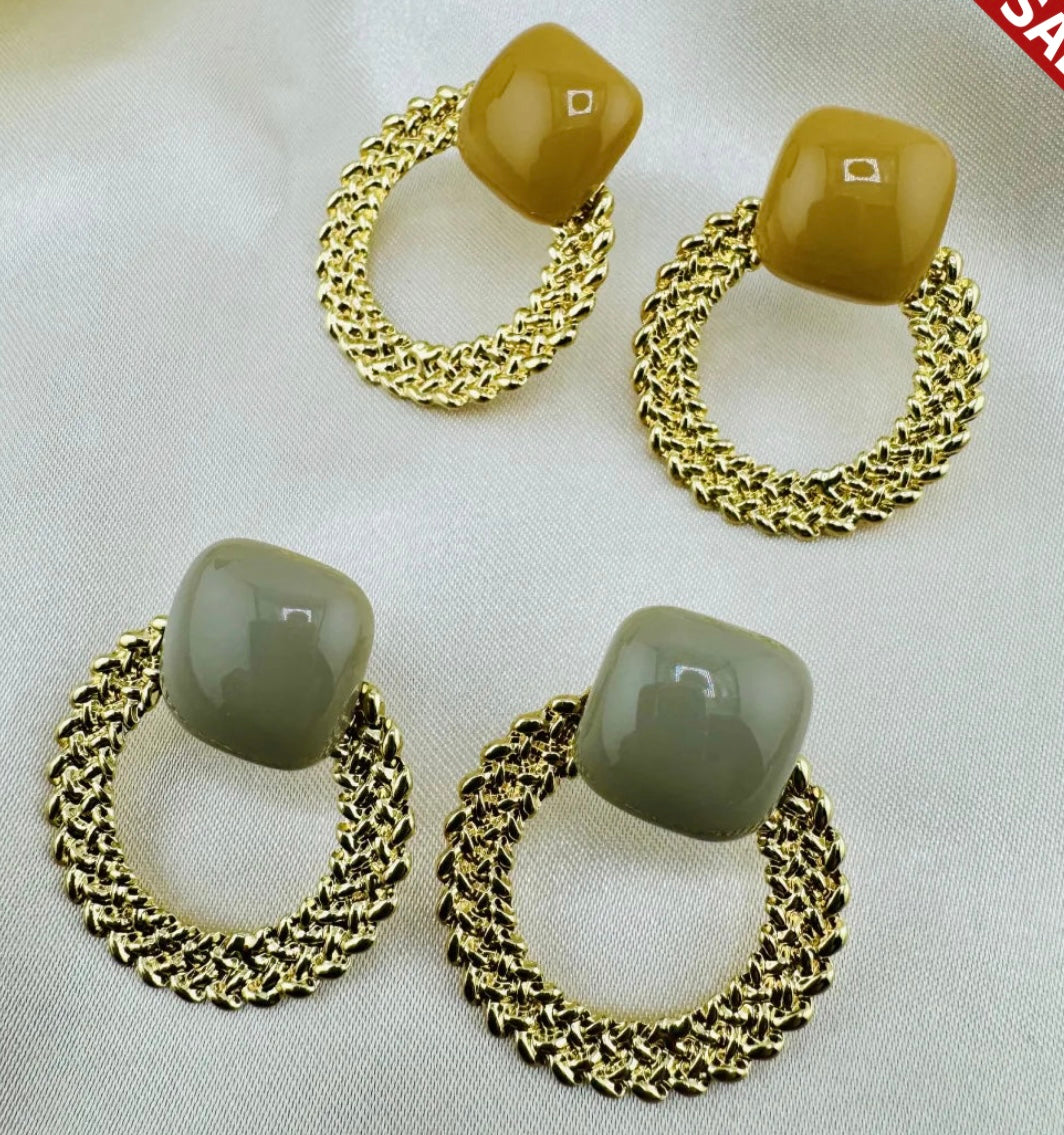 Geometric Minimalist Drop Earrings