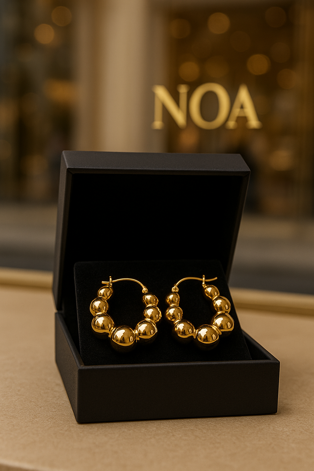 Drop Bead Earrings – Timeless Elegance in Gold or Silver | NOA