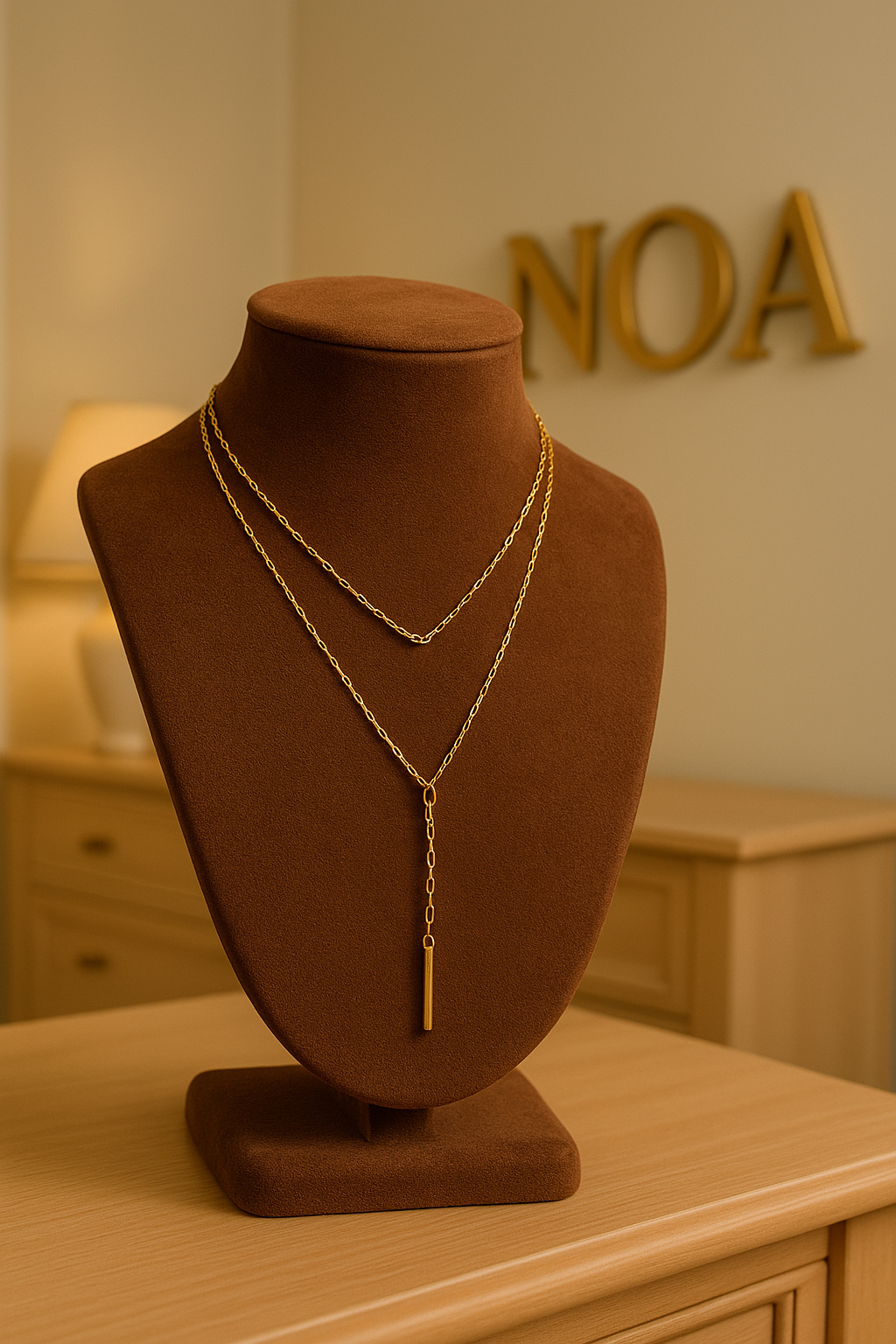 NOA's Irregular Trend Multi-Strand Necklace – 14K Gold Plated Elegance