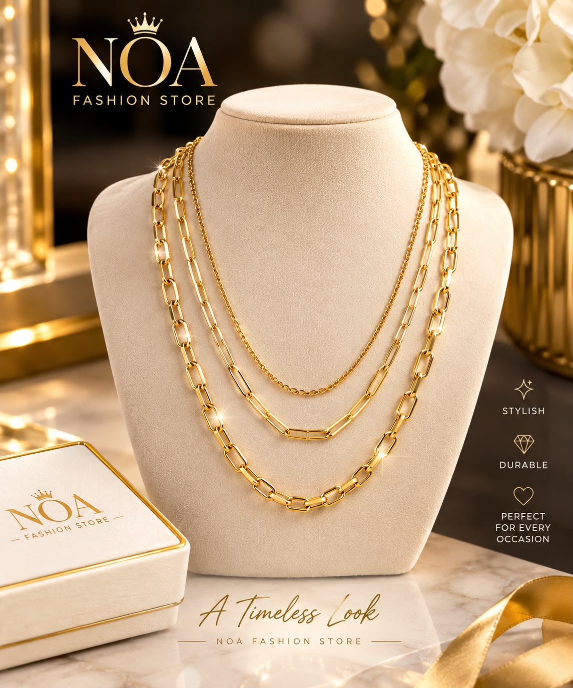 Hip-Hop Multi-Strand Necklace - 18K Gold Plated