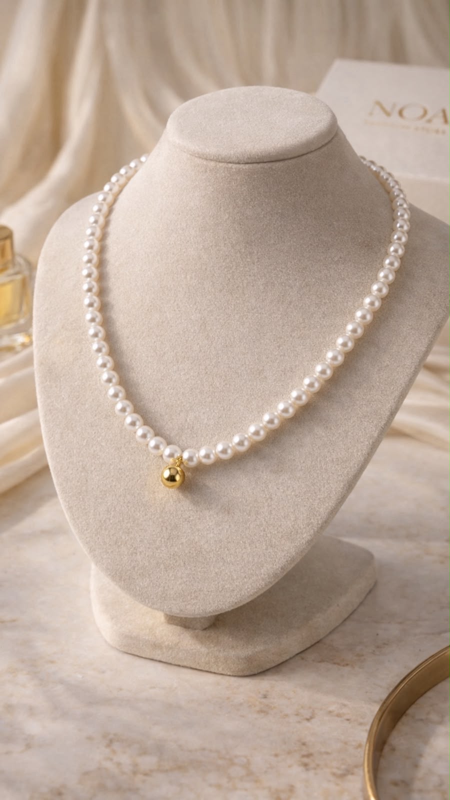 Minimalist Pearl Beaded Necklace - 925 Sterling Silver