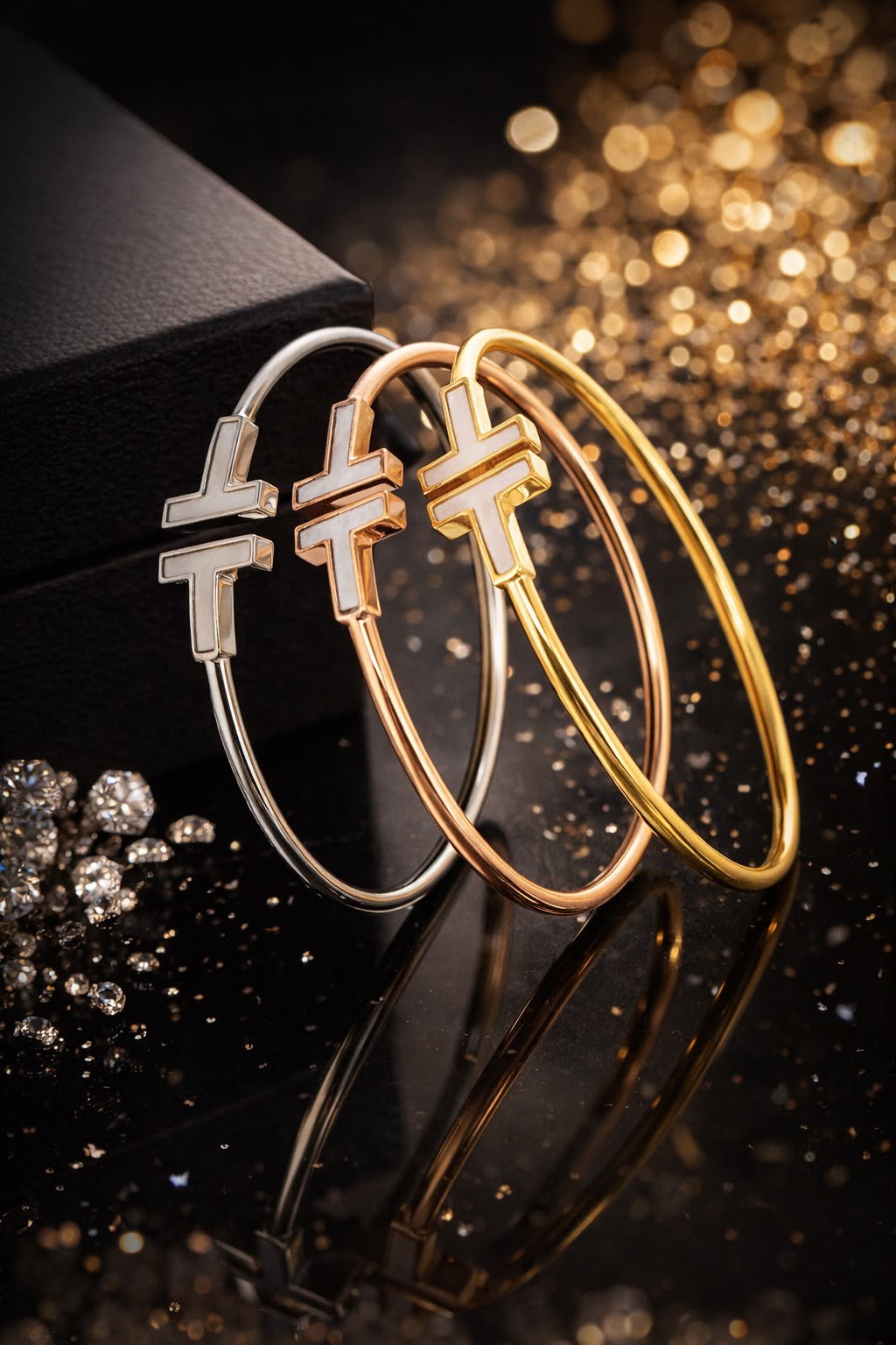 Shell Letter Cuff Bangle - Gold or Silver