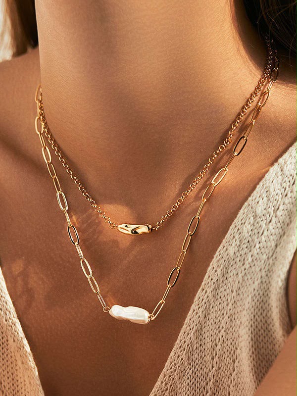 Pearl Multi-Strand Necklace - 18K Gold Plated