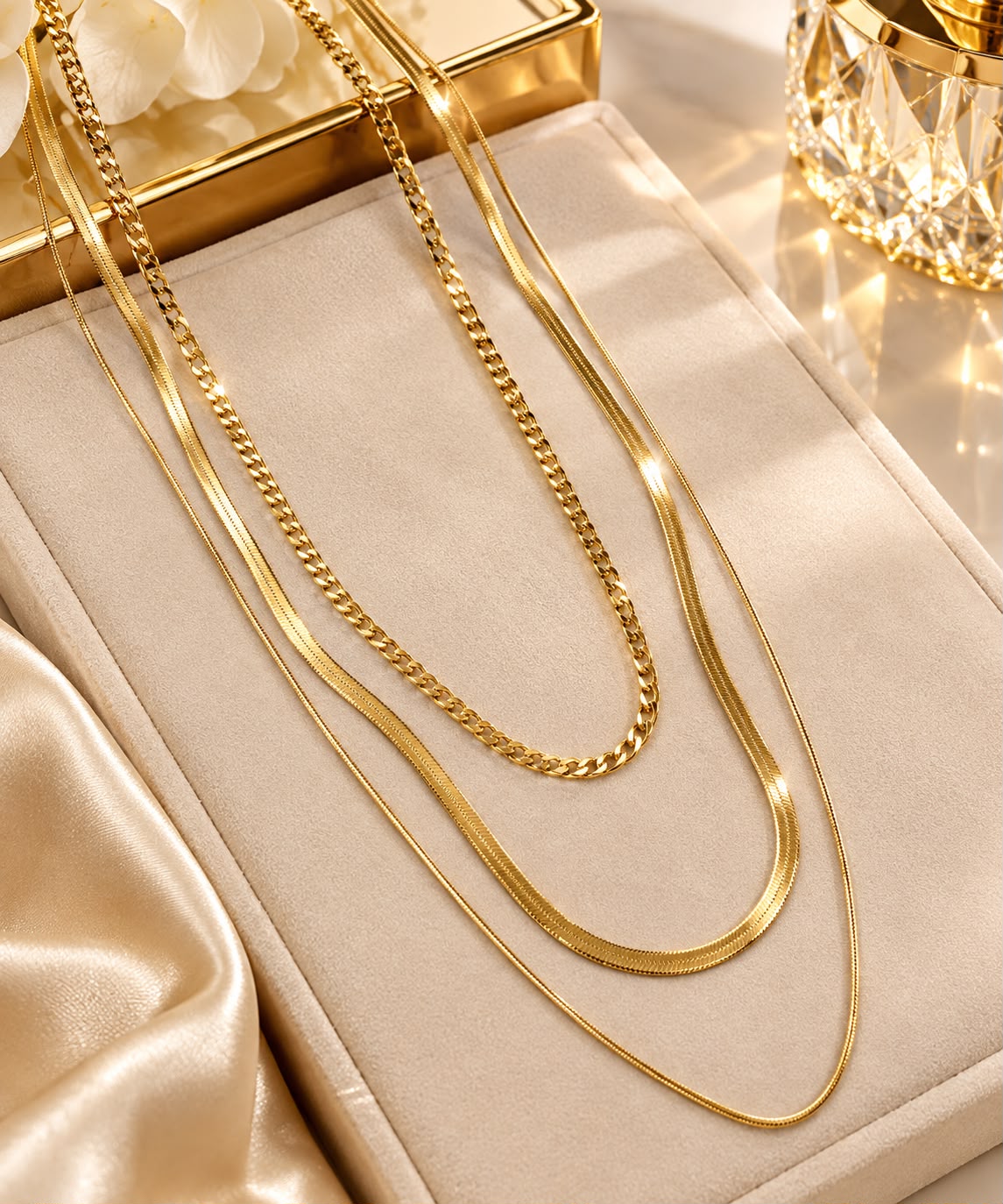 Multi-Layer Chain Necklace - 18K Gold Plated