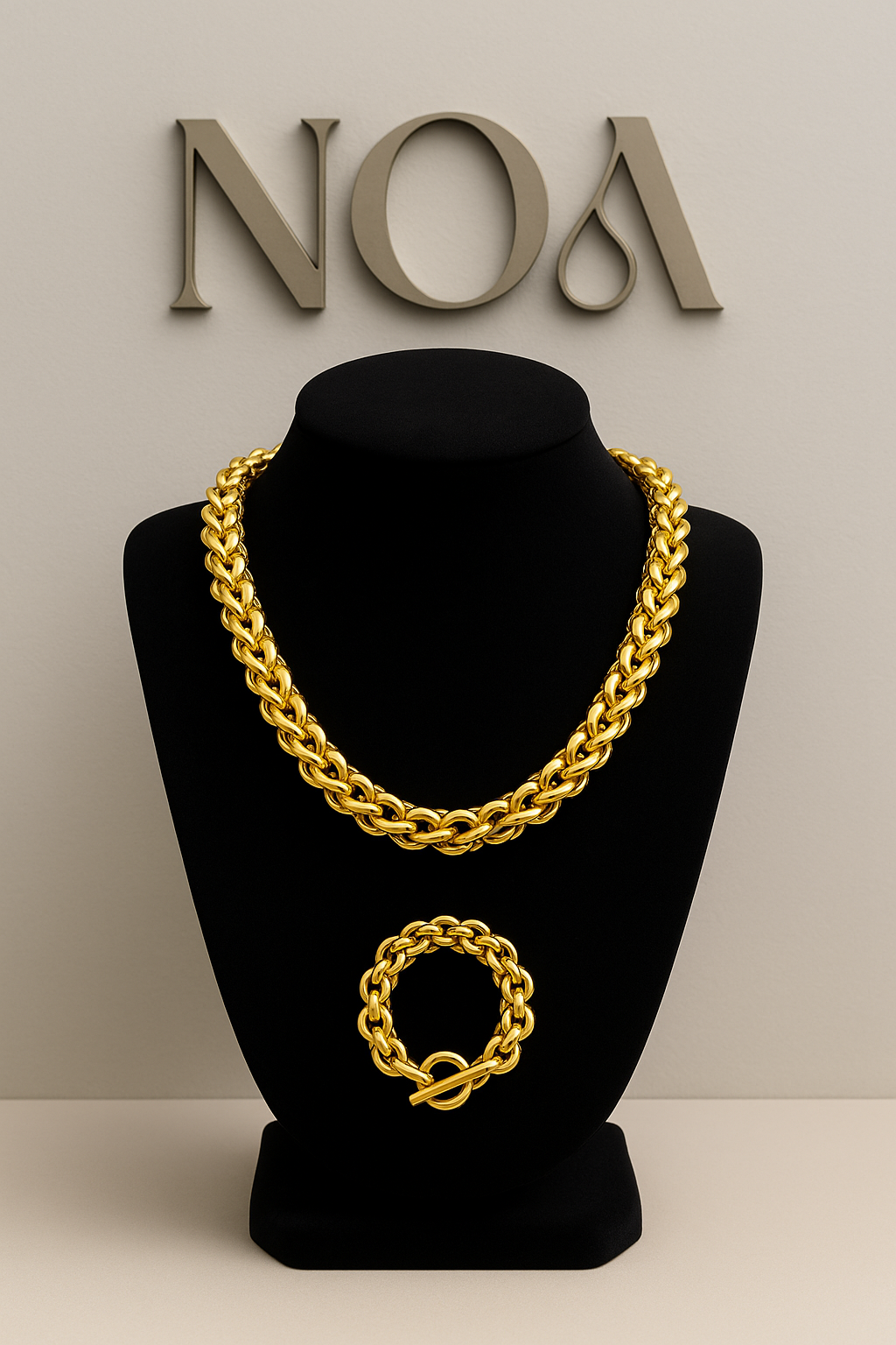 Geometric Duo Necklace Set – 18K Gold & Silver Plated