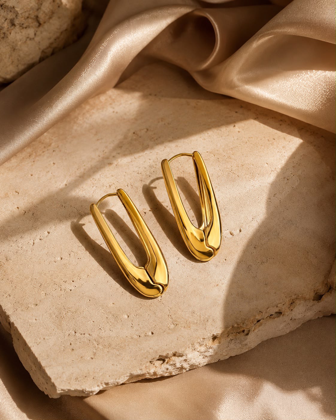 Aretes colgantes esculpidos - Dorado o plateado