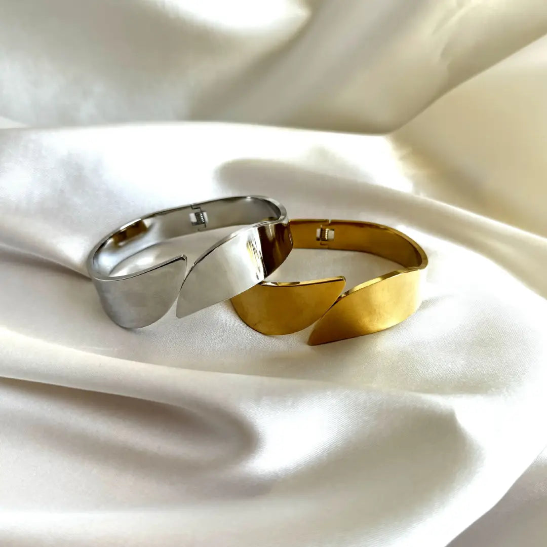 18K Gold Plated Geometric Trend Cuff Bangle