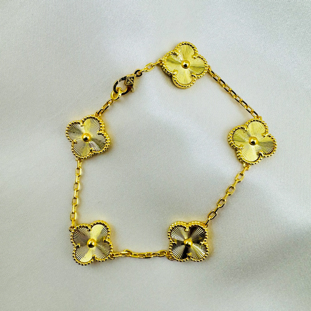 NOA’s Stainless Steel 14K Gold-Plated Brass Clover Bracelet