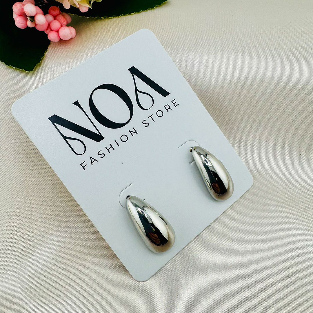 NOA Stainless Steel Smooth Water Drop Minimalist Earrings – 18K Gold Plated